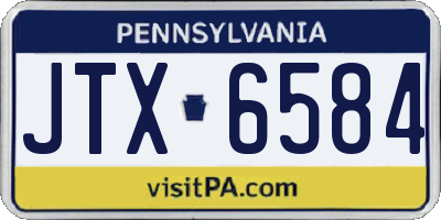 PA license plate JTX6584