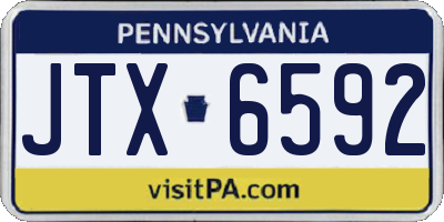 PA license plate JTX6592