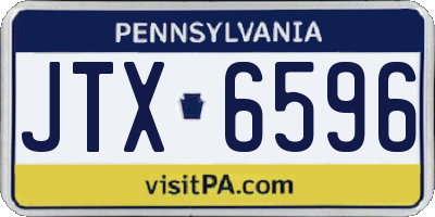 PA license plate JTX6596