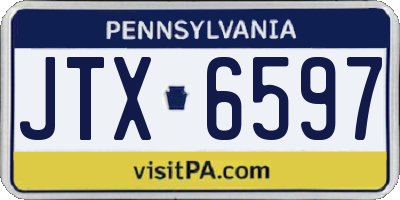 PA license plate JTX6597