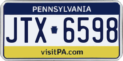PA license plate JTX6598