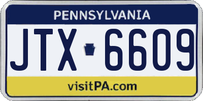 PA license plate JTX6609