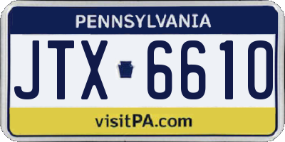 PA license plate JTX6610