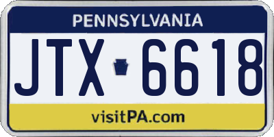 PA license plate JTX6618