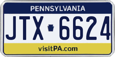 PA license plate JTX6624