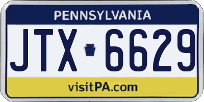 PA license plate JTX6629