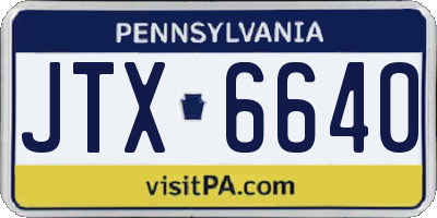 PA license plate JTX6640