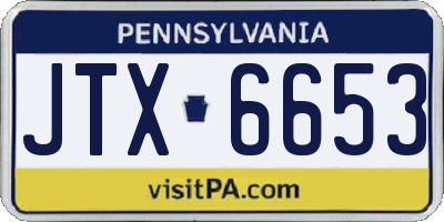 PA license plate JTX6653