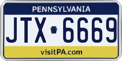PA license plate JTX6669