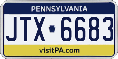 PA license plate JTX6683