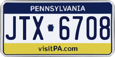 PA license plate JTX6708