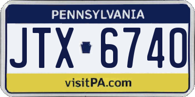 PA license plate JTX6740