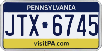 PA license plate JTX6745