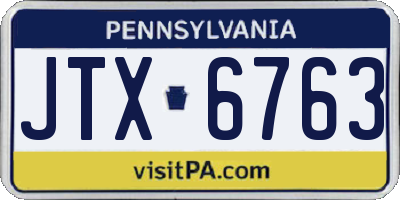 PA license plate JTX6763
