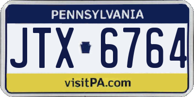 PA license plate JTX6764