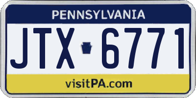 PA license plate JTX6771