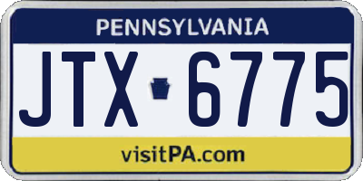 PA license plate JTX6775