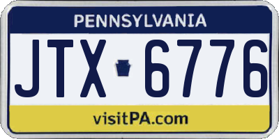 PA license plate JTX6776