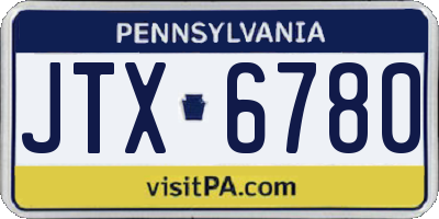 PA license plate JTX6780