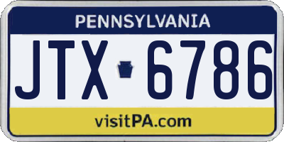 PA license plate JTX6786