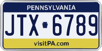 PA license plate JTX6789
