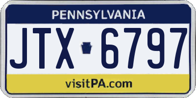PA license plate JTX6797