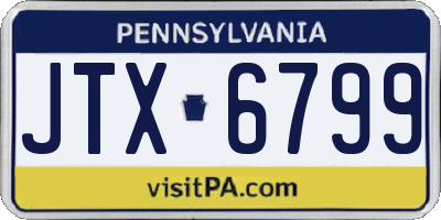 PA license plate JTX6799