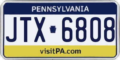 PA license plate JTX6808