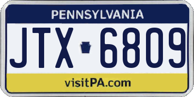 PA license plate JTX6809