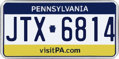 PA license plate JTX6814
