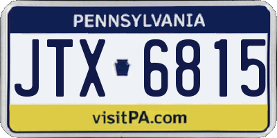 PA license plate JTX6815
