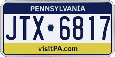PA license plate JTX6817