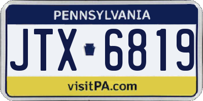 PA license plate JTX6819