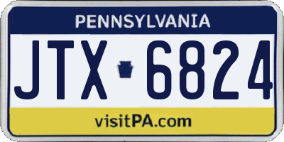 PA license plate JTX6824