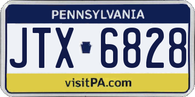 PA license plate JTX6828