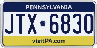 PA license plate JTX6830