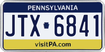 PA license plate JTX6841
