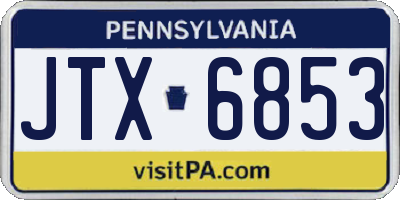 PA license plate JTX6853