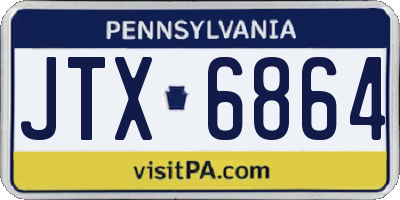 PA license plate JTX6864