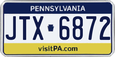 PA license plate JTX6872