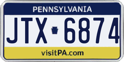 PA license plate JTX6874