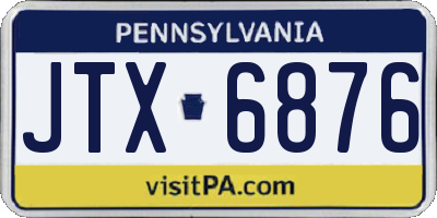 PA license plate JTX6876