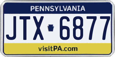 PA license plate JTX6877