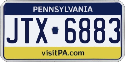 PA license plate JTX6883