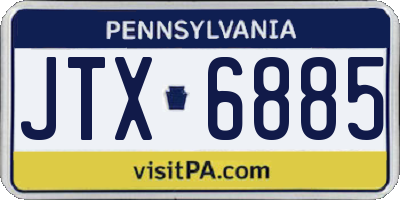 PA license plate JTX6885