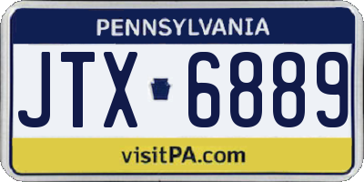 PA license plate JTX6889