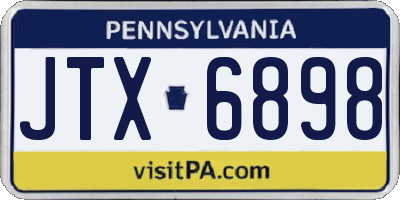 PA license plate JTX6898