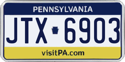 PA license plate JTX6903