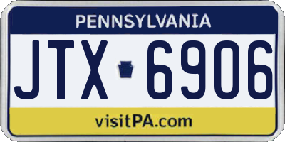 PA license plate JTX6906