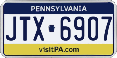 PA license plate JTX6907